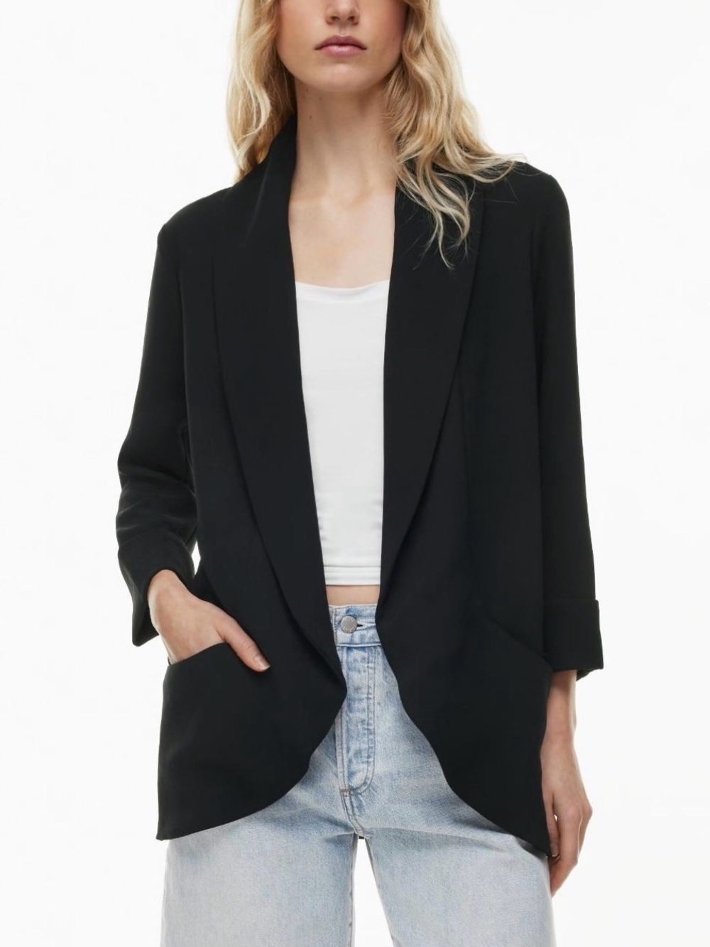 Aritzia Wilfred Chevalier Blazer Black Size 4